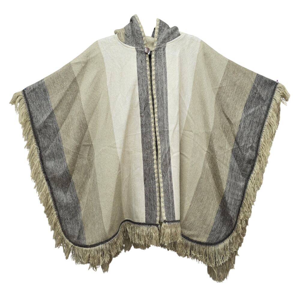 Tejidos Cam Alpaca Wool Poncho Sweater Hooded Bohemian  Boho Western Equestrian